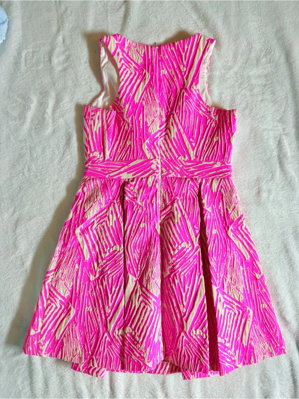 NWOT Milly Minis Hot Pink and Cream Textured Dress 10